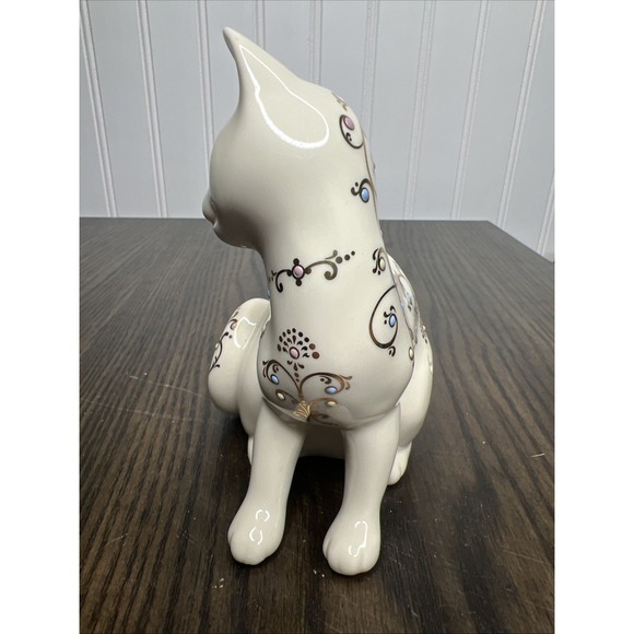 LENOX Jewels Of Light Cat Figurine 4.5" Curled Tail Blue Eyes Jeweled EUC! - Picture 5 of 11